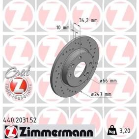 Disco de travão 206 PEUGEOT ac 2006 440.2031.52 de ZIMMERMANN com desconto