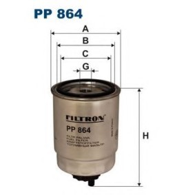 Filtro de combustível PUNTO FIAT ac 1997 PP864 de FILTRON com desconto