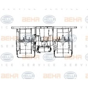 Ventilador do habitáculo UMM 8EW 009 158-071 de HELLA 001 830 87 08, A 001 830 87 08 comprar baixo custo