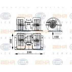 Ventilador do habitáculo RENAULT TRUCKS 8EW 009 157 48 1 de HELLA 50 01 826 689, 50 01 829 115 comprar baixo custo