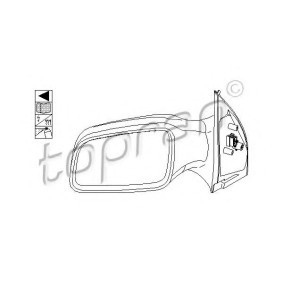 Espelho Retrovisor 205 913 de TOPRAN de qualidade OEM