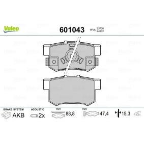 Jogo de pastilhas para travão de disco CR-V HONDA ac 2015 601043 de VALEO com desconto