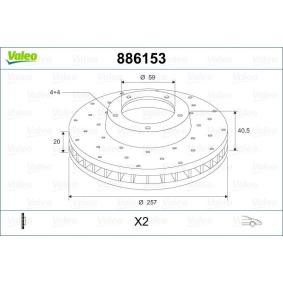 Disco de travão PUNTO FIAT ac 2006 886153 de VALEO com desconto