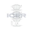 Jogo de pastilhas para travão de disco TOURAN VW ac 2005 181567 de ICER com desconto