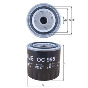 Filtro de óleo MEGANE RENAULT ac 2005 OC 995 de KNECHT com desconto