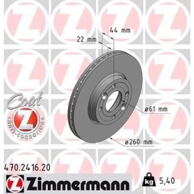 Disco de travão CLIO RENAULT ac 2006 470.2416.20 de ZIMMERMANN com desconto