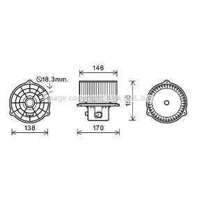 Motor eléctrico, ventilador do habitáculo SANTA HYUNDAI ac 2013 HY8556 de PRASCO com desconto