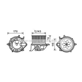Motor eléctrico, ventilador do habitáculo MINI BW8461 de PRASCO 64113422646, 64113422648, 64119266899 comprar baixo custo