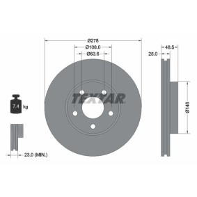 Disco de travão V50 VOLVO ac 2012 92141200 de TEXTAR com desconto