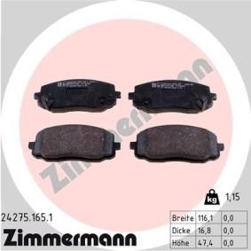Jogo de pastilhas para travão de disco PICANTO KIA ac 2017 24275.165.1 de ZIMMERMANN com desconto