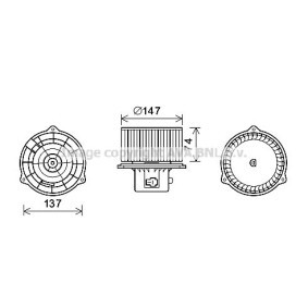 Motor eléctrico, ventilador do habitáculo SANTA HYUNDAI ac 2015 HY8426 de PRASCO com desconto