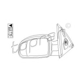 Espelho Retrovisor 206 236 de TOPRAN de qualidade OEM