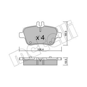 Jogo de pastilhas para travão de disco CLASSE A MERCEDES-BENZ Bj 2014 22-0966-0 de METELLI com desconto