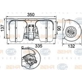 Ventilador do habitáculo DAIHATSU 8EW 351 024-491 de HELLA 133 1270, 167 2646 comprar baixo custo