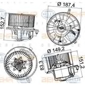 Ventilador do habitáculo ISUZU 8EW 351 043-221 de HELLA comprar baixo custo